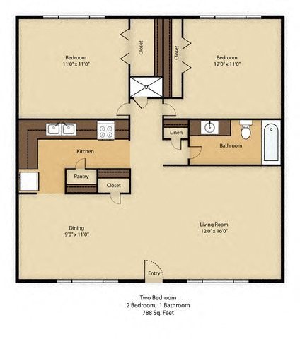 Fort Lowell Apartments 2x2